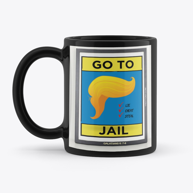 Trump Coffee Cup | Go To Jail  - Black color