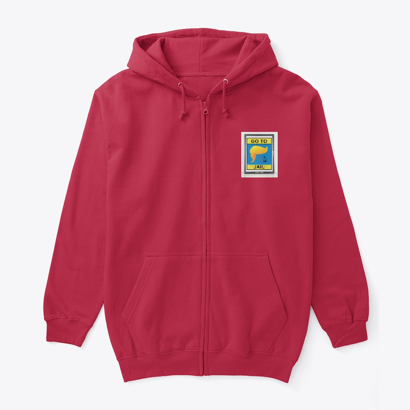 Trump  Hoodie with words "Go To Jail IN rED