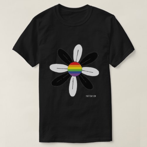 Heterosexual Rainbow Flag Pride T-shirt in Black.