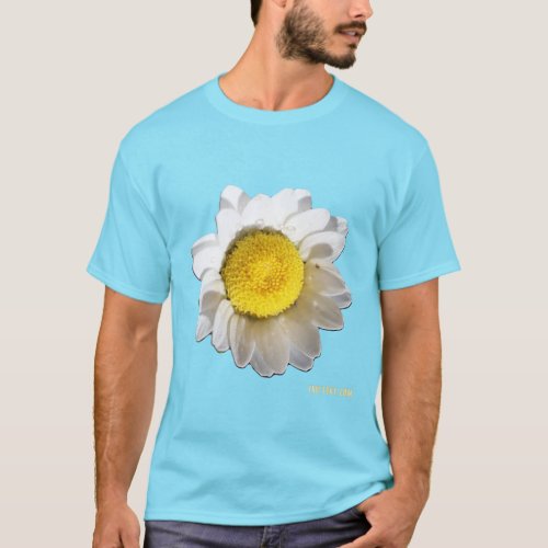 Flower 
T-shirt } Marguerite Daisy in Light Blue