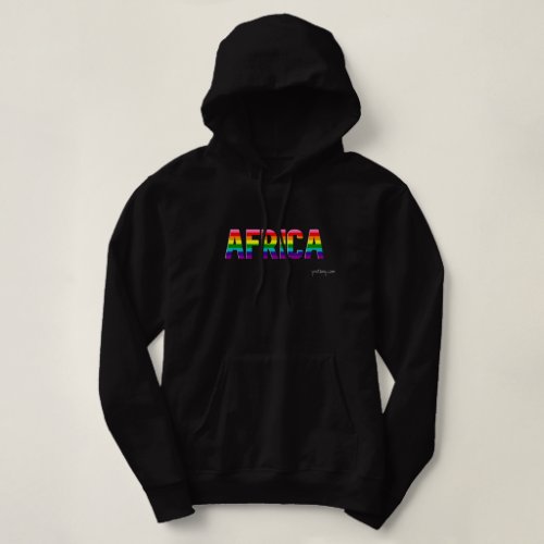 Africa Pride Rainbow Flag Hoodie in Black